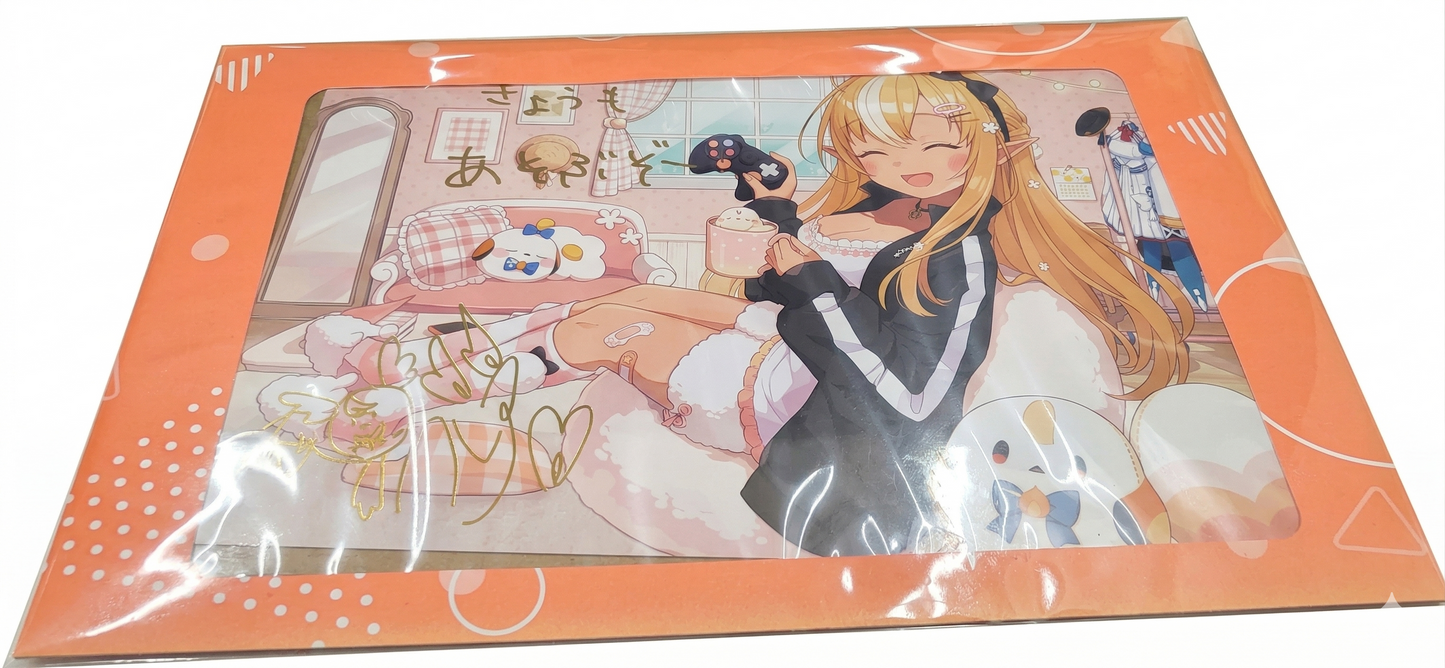 Shiranui Flare 2024 Birthday Commemorative Postcard with Handwritten Message & Foil-Stamped Autograph