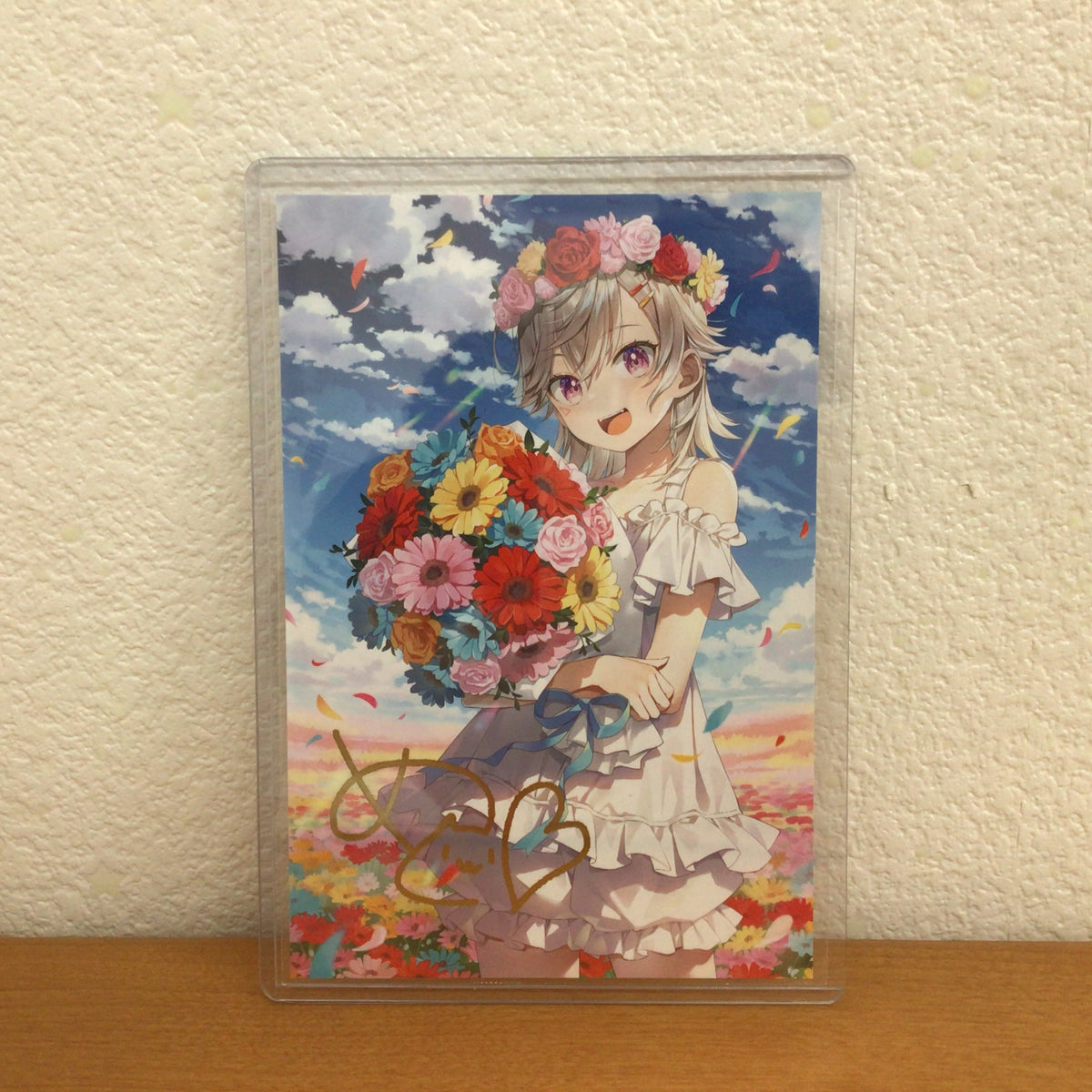 Komori Met VSPO! Birthday Commemorative 2023 Postcard with Foil-Stamped Autograph