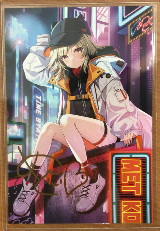 Met Komori VSPO! Foil-Stamped Reproduction-Autograph Postcard (3rd Anniversary 2023)