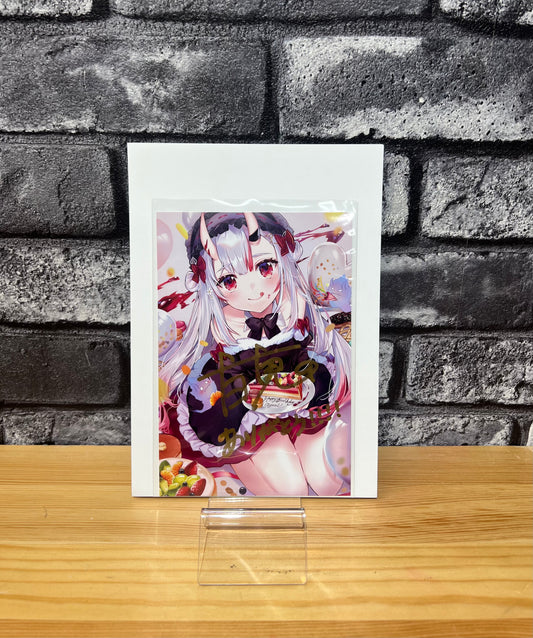 Nakiri Ayame - 2020 Birthday Commemorative Postcard with Handwritten Autograph
