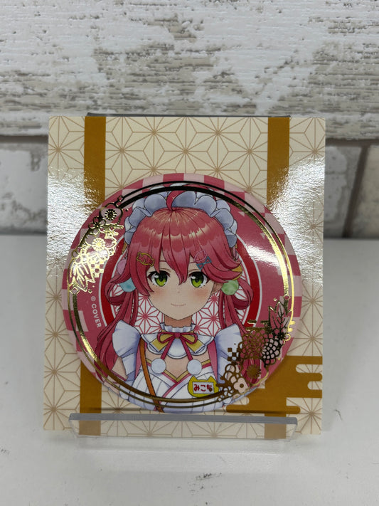 Sakura Miko – Foil Stamped Button Badge (New Year Outfit Ver., Hololive 0th & 1st Generation)